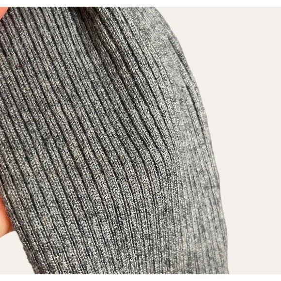 Torn By Ronny Kobo Vianne Wool Rib Knit Button Down Midi Sweater Dress Gray sz L - Picture 11 of 11